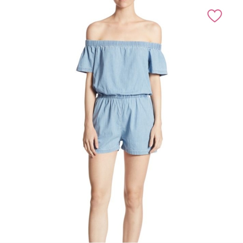 3×1 NYC Clark off the shoulder denim romper